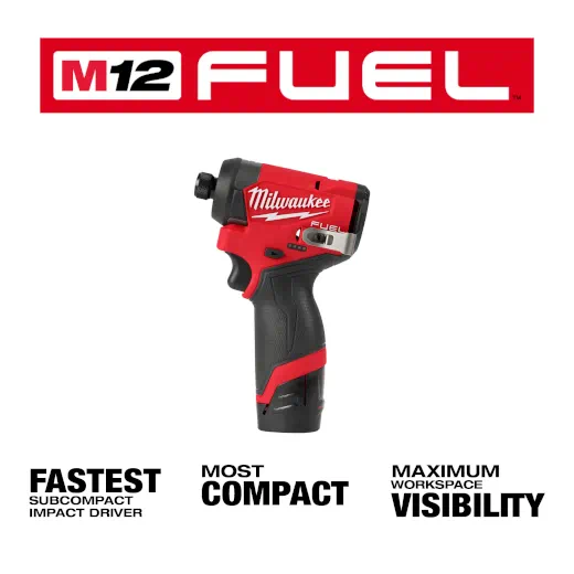 Milwaukee M12 FUEL 1/4" Hex Impact Driver Kit from Columbia Safety